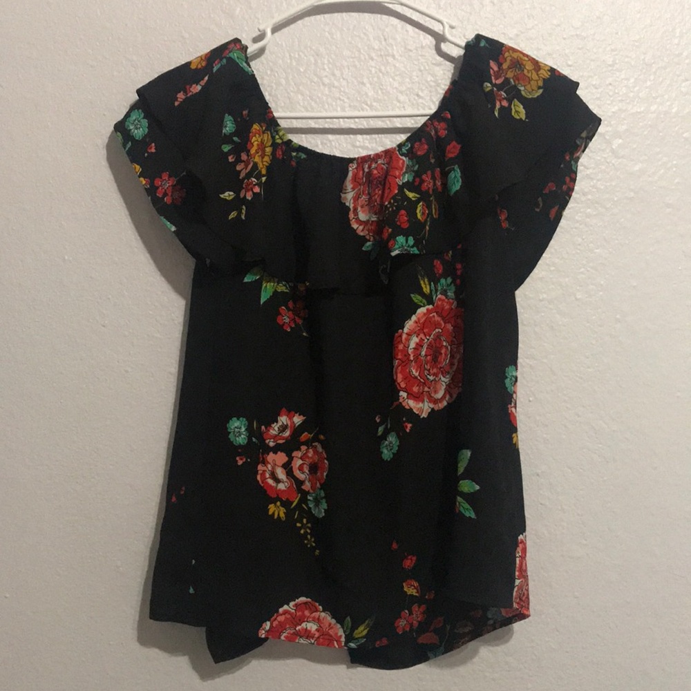Cute black floral shirt